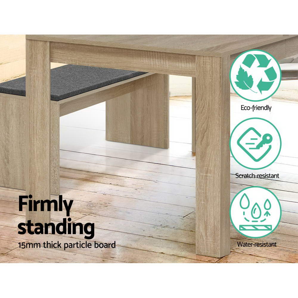 Artiss Natu Oak Finish Dining Table, 120 cm