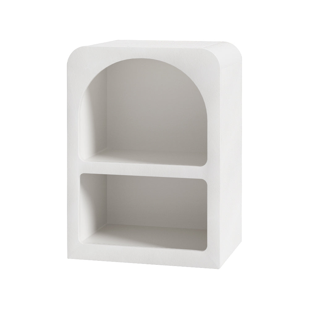 Artiss Arched White Bedside Table with Shelves