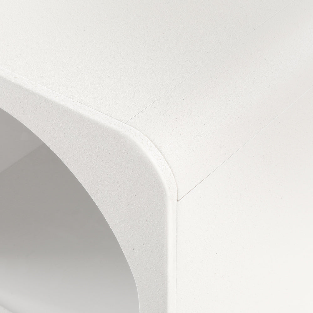 Artiss Arched White Bedside Table with Shelves