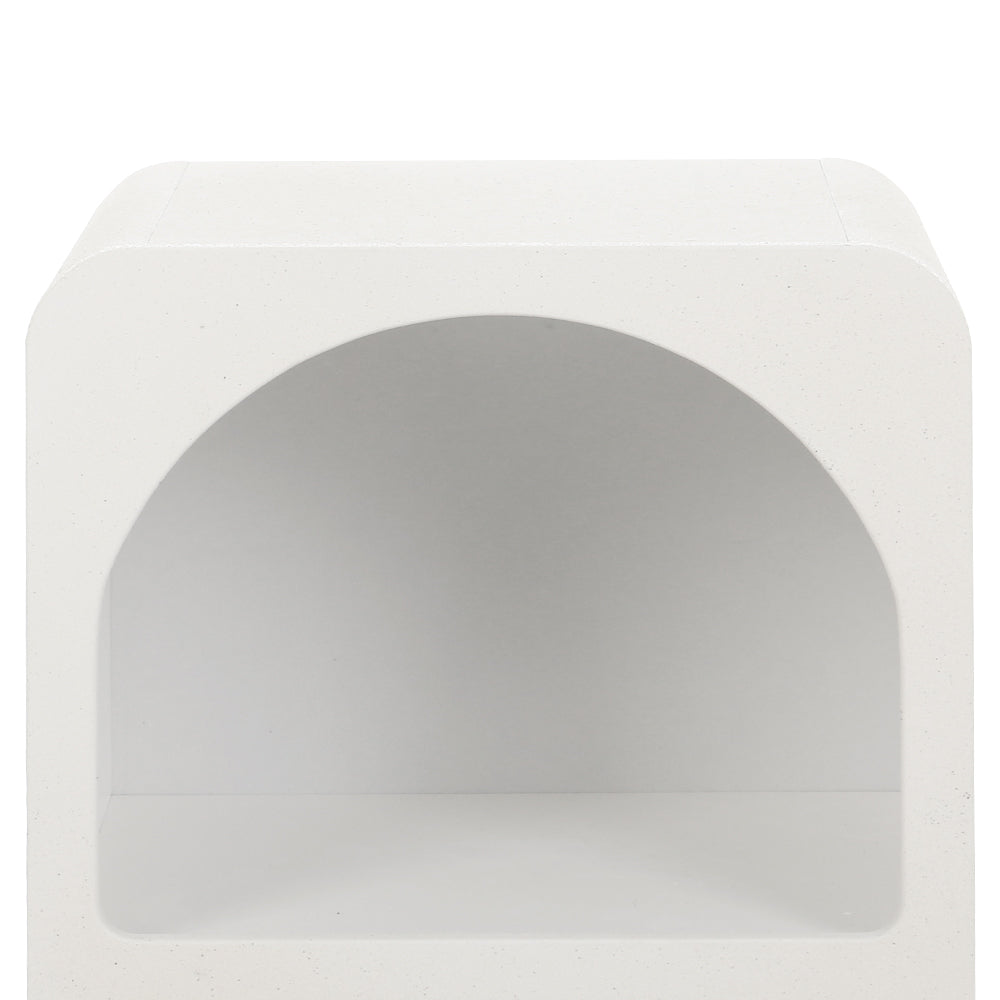 Artiss Arched White Bedside Table with Shelves