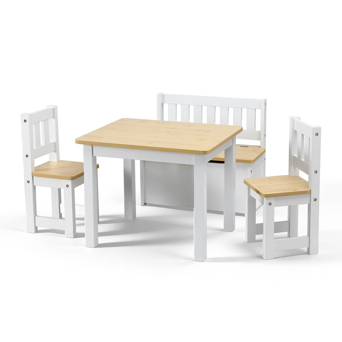 Keezi Kids Table, Two Chairs and Storage Bench Set