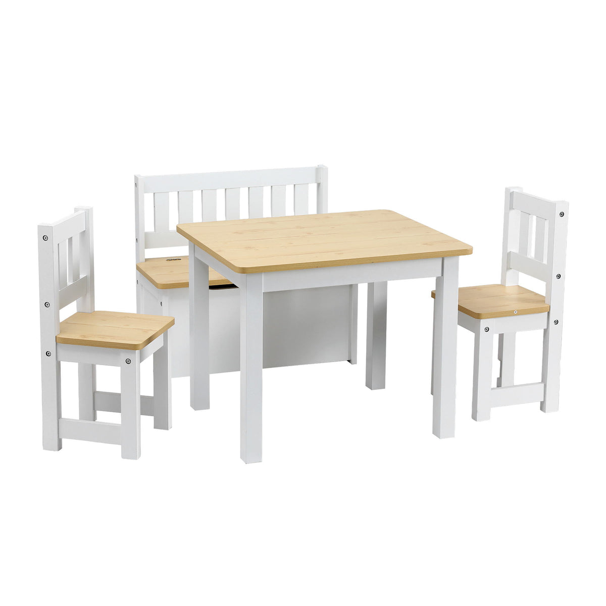 Keezi Kids Table, Two Chairs and Storage Bench Set