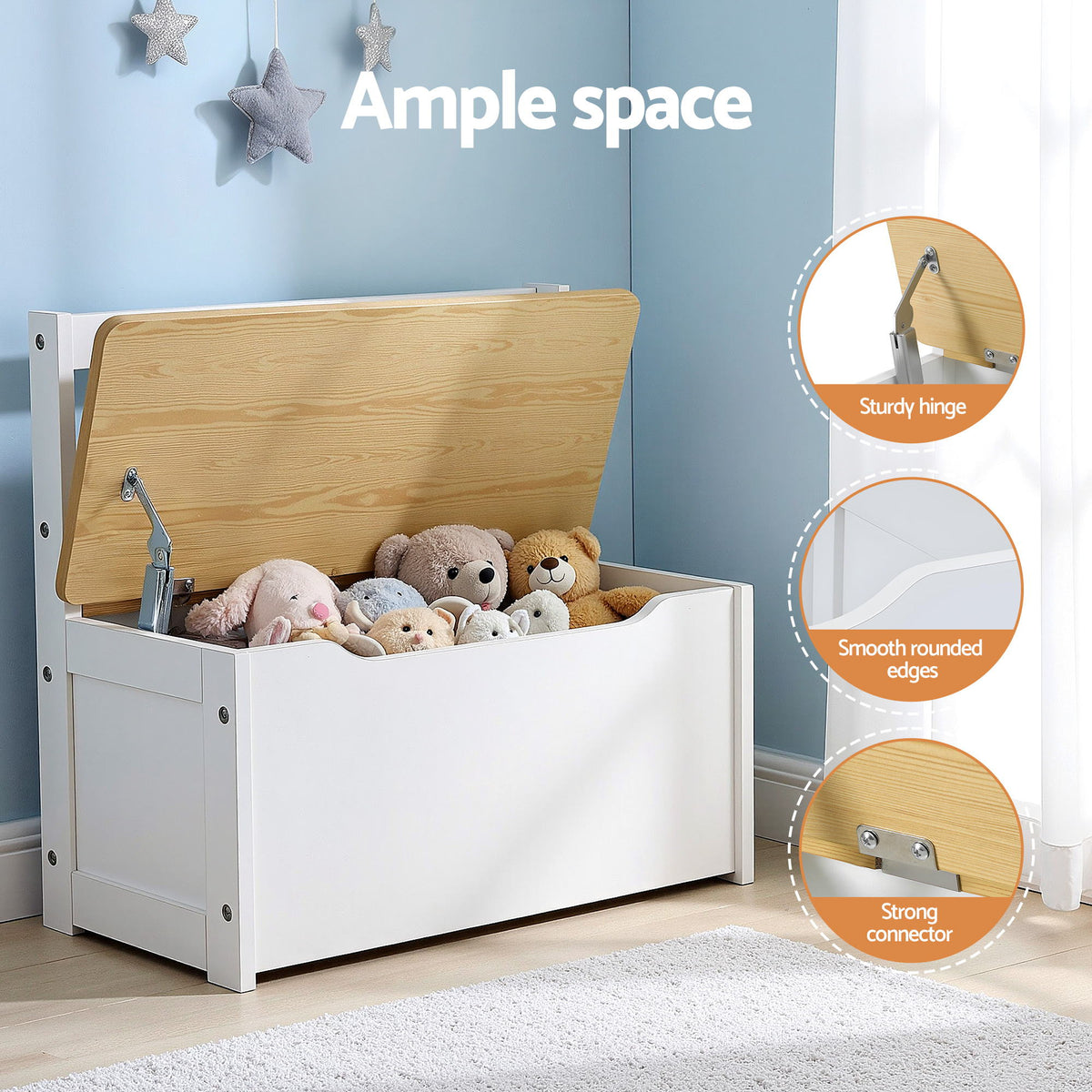 Keezi Kids Table, Two Chairs and Storage Bench Set