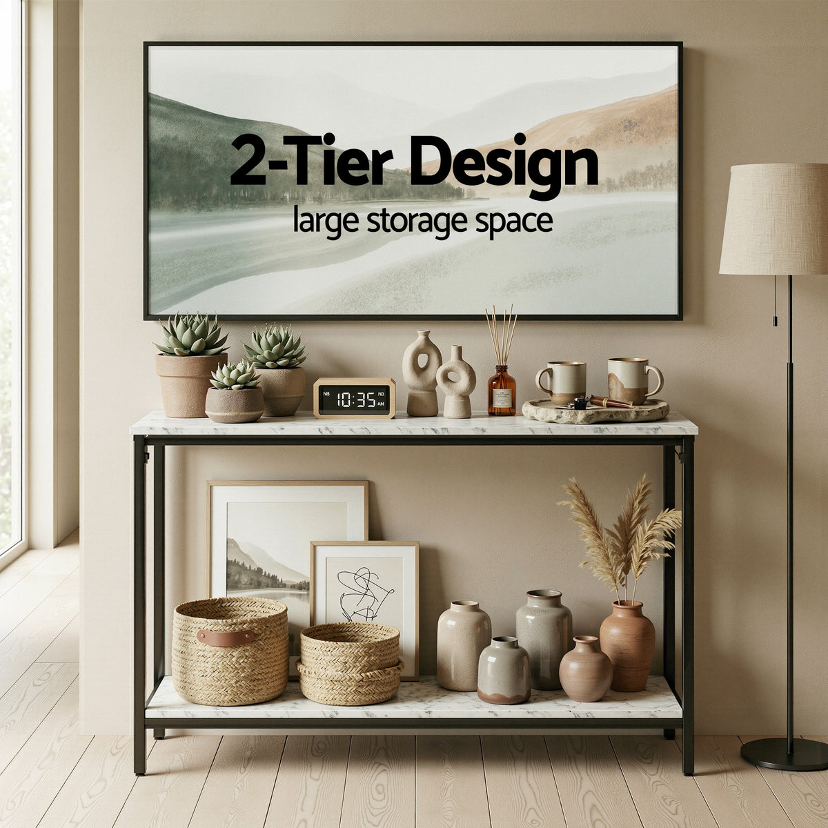Artiss White Marble Effect Console Table