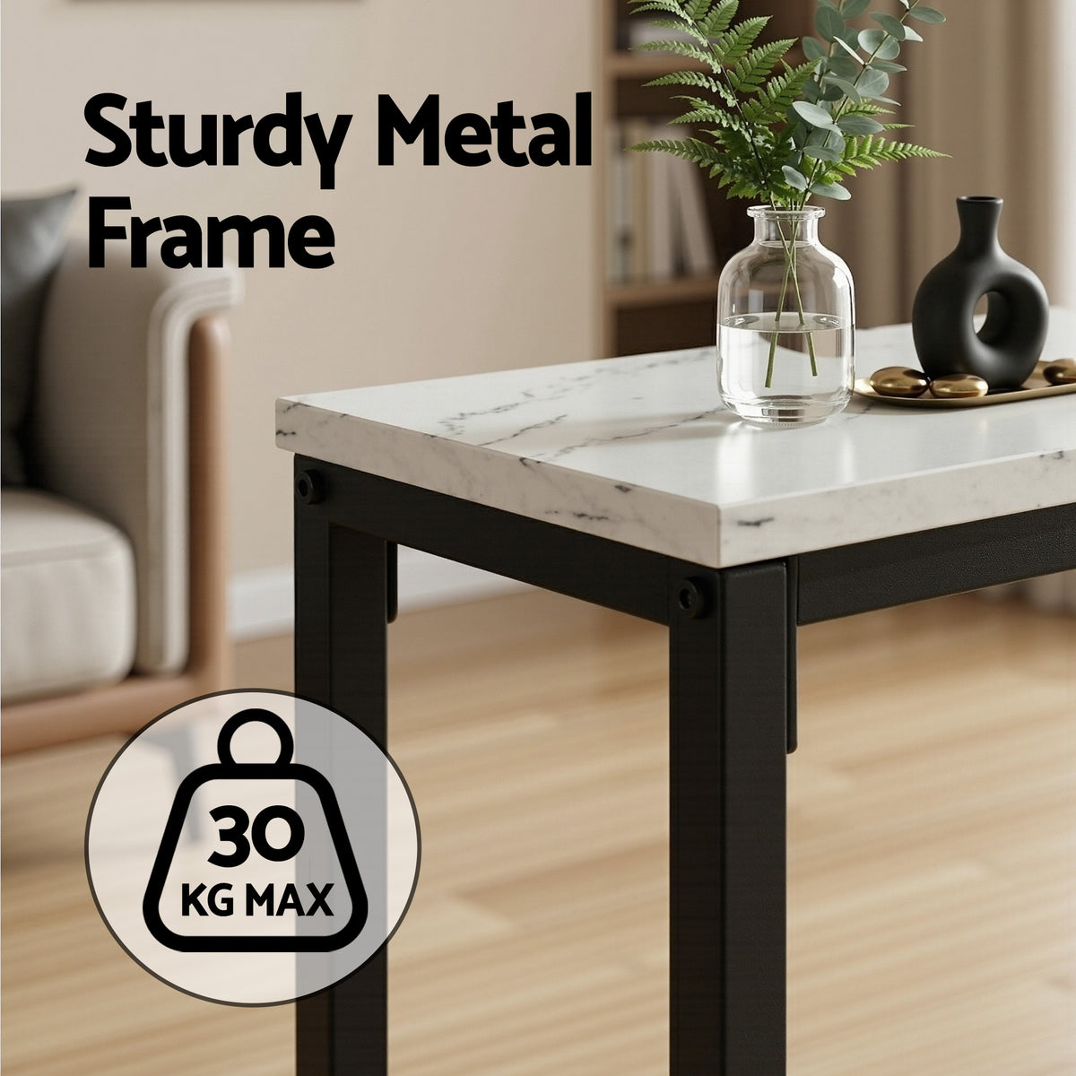 Artiss White Marble Effect Console Table