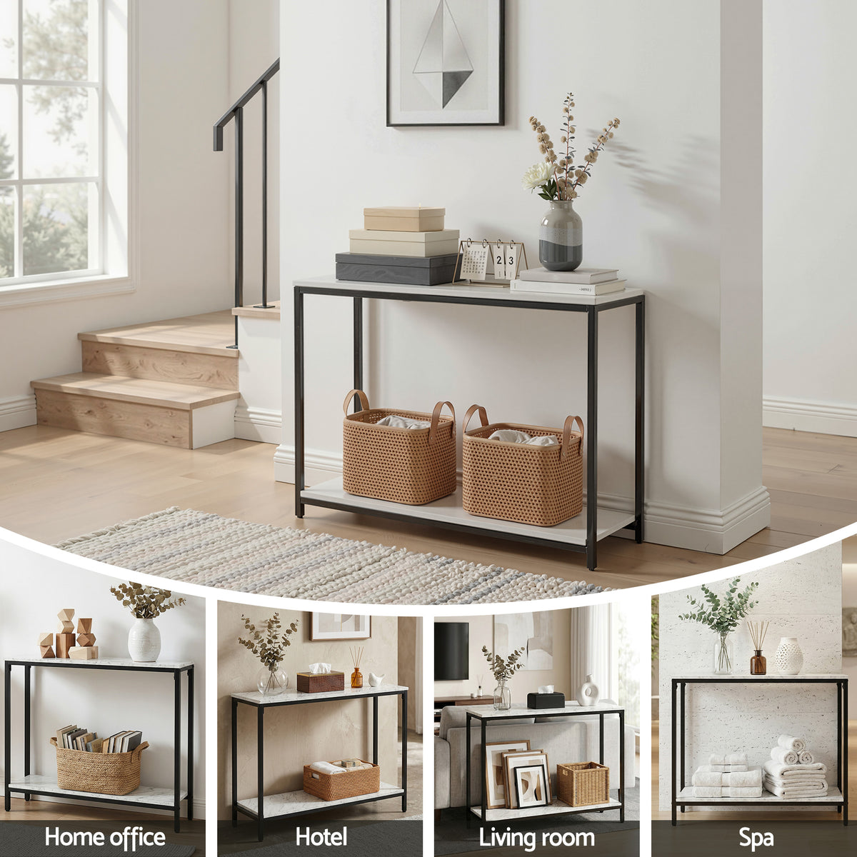 Artiss White Marble Effect Console Table