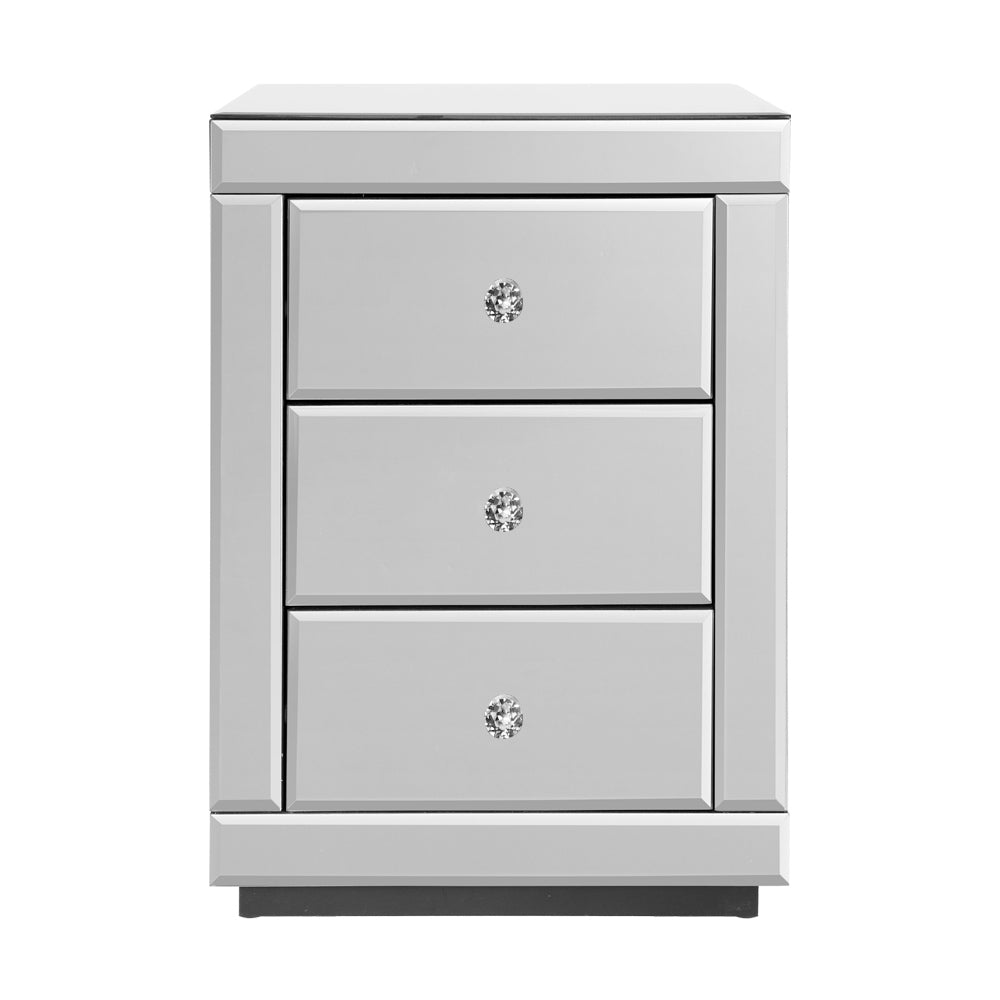 Artiss Presia Silver Mirrored Bedside Table