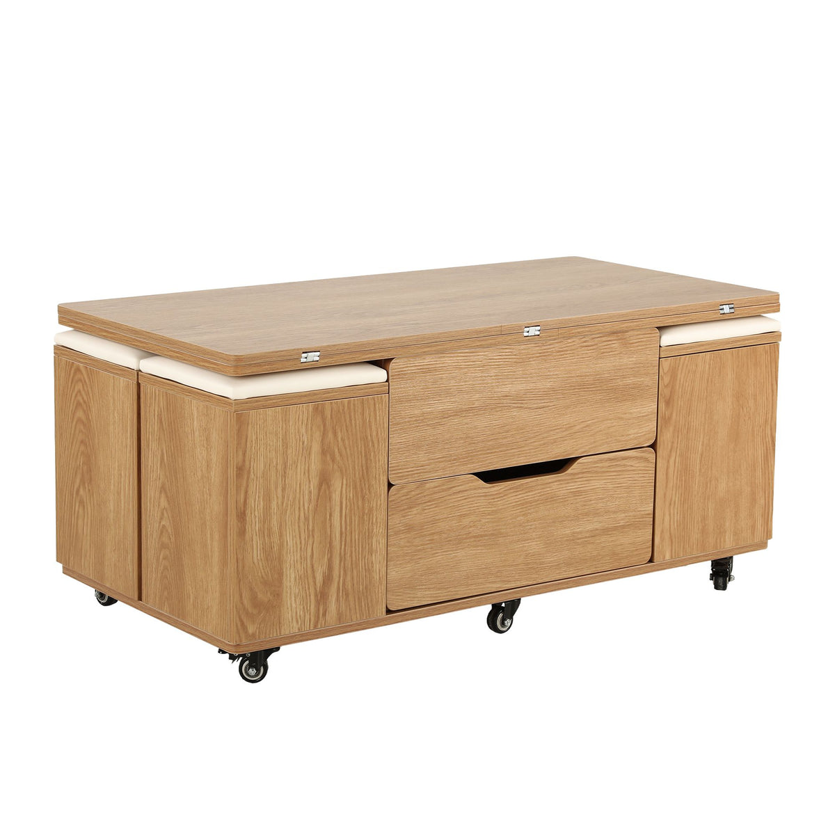 Fittro Natural Lift Top Coffee Table with Four Chairs