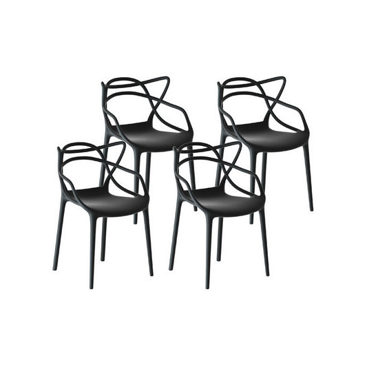 Gardeon 4PC Outdoor Dining Chairs PP Portable Stackable Chair Patio Furniture