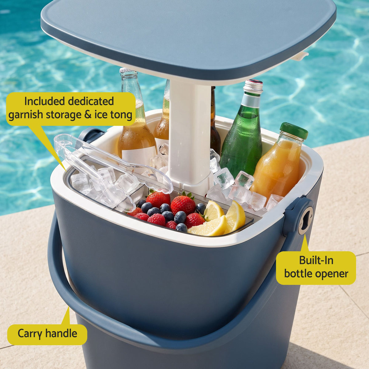 Gardeon Blue Cooler Bar Table, 15 L