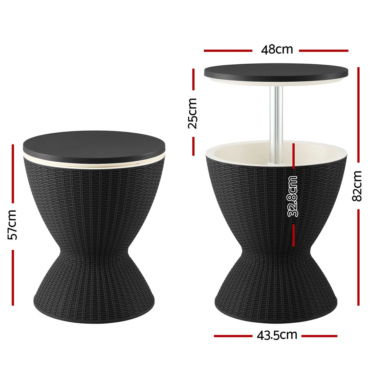 Gardeon Black Cooler Bar Table, 30 L