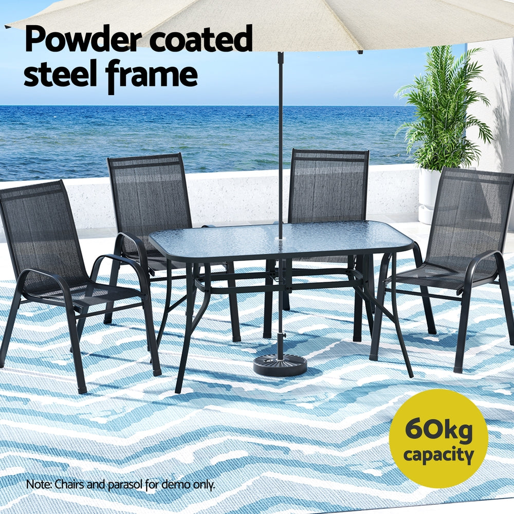Gardeon Glass Outdoor Dining Table, 140 cm