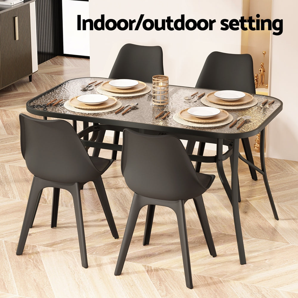Gardeon Glass Outdoor Dining Table, 140 cm