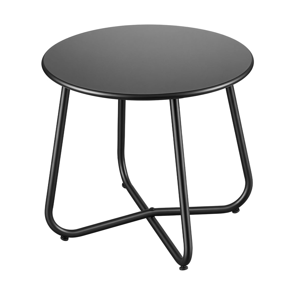 Gardeon Black Steel Outdoor Side Table, 45 cm