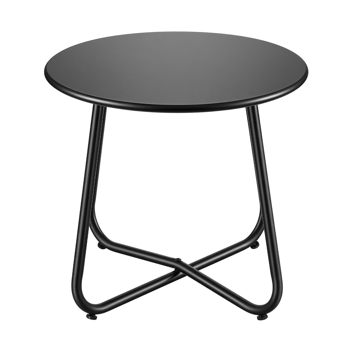 Gardeon Black Steel Outdoor Side Table, 45 cm