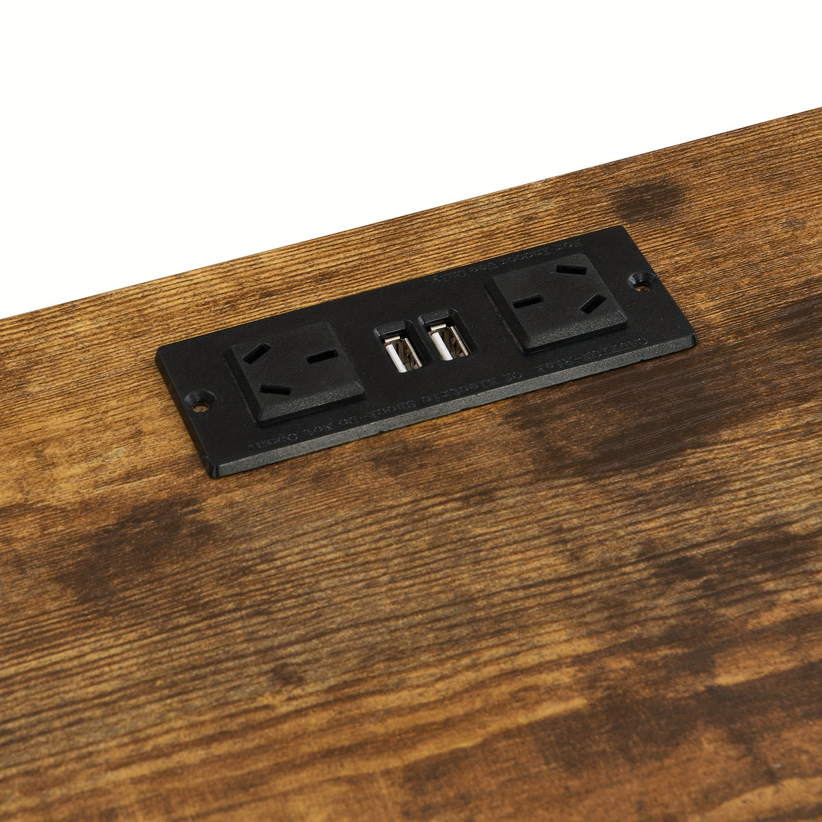 Industrial Console Table with Three Drawers and Shelves