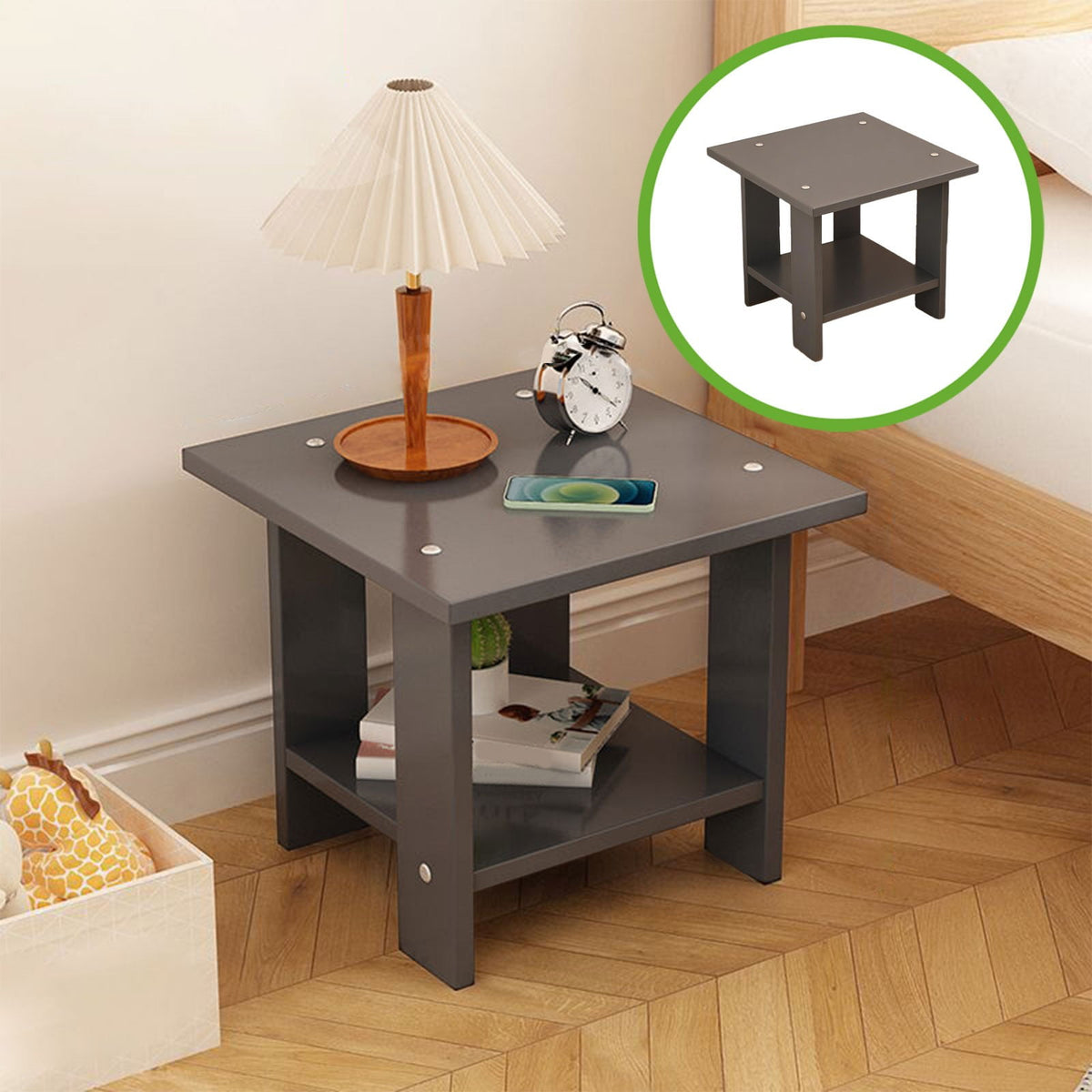 Compact Square Side Table, 31 cm