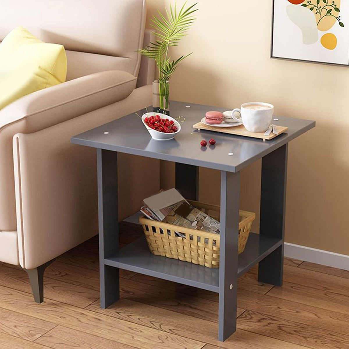 Compact Square Side Table, 31 cm