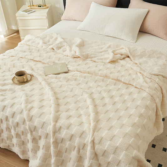 Super Soft Throw Blanket, Cooling Blankets, Cotton Bed Blanket, Cotton Thermal Throw Blanket, Lightweight Throw Breathable Premium Soft Comfortable Machine Washable Blanket for All Season 39.3×59 in White