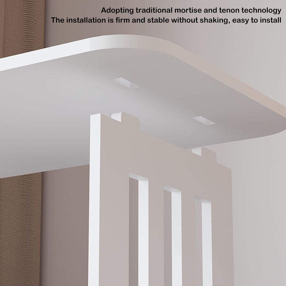 White Narrow Side Table with Three Shelves