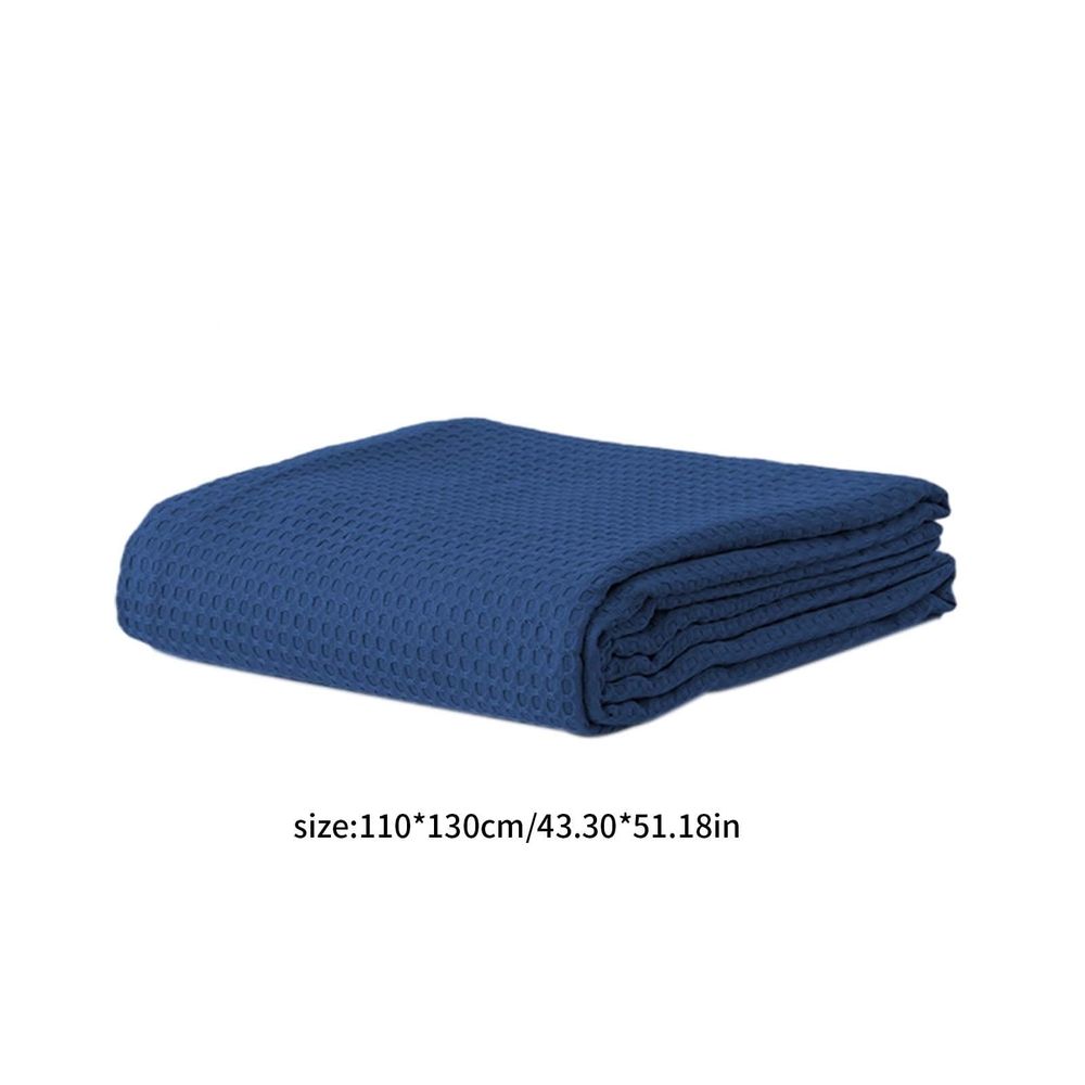 Cooling Cotton Waffle Weave Throw Blanket - Lightweight Breathable Blanket of Rayon Derived from Bamboo for Hot Sleepers, Luxury Throws for Bed, Couch and Sofa, Blue, 43x50 Inches