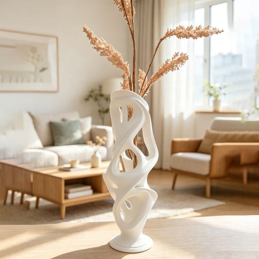 White 3D Printed Decorative Vase