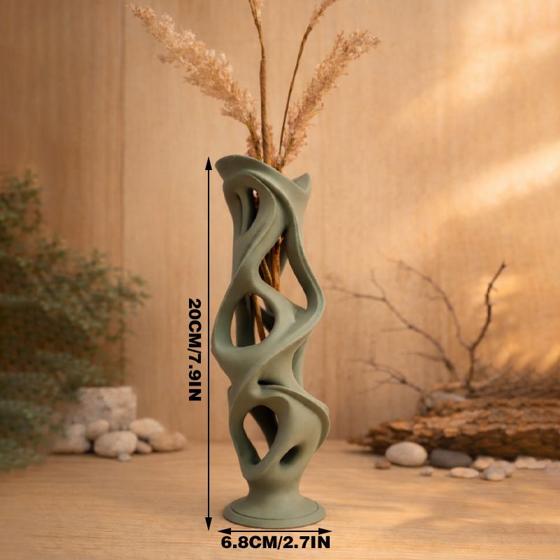 White 3D Printed Decorative Vase