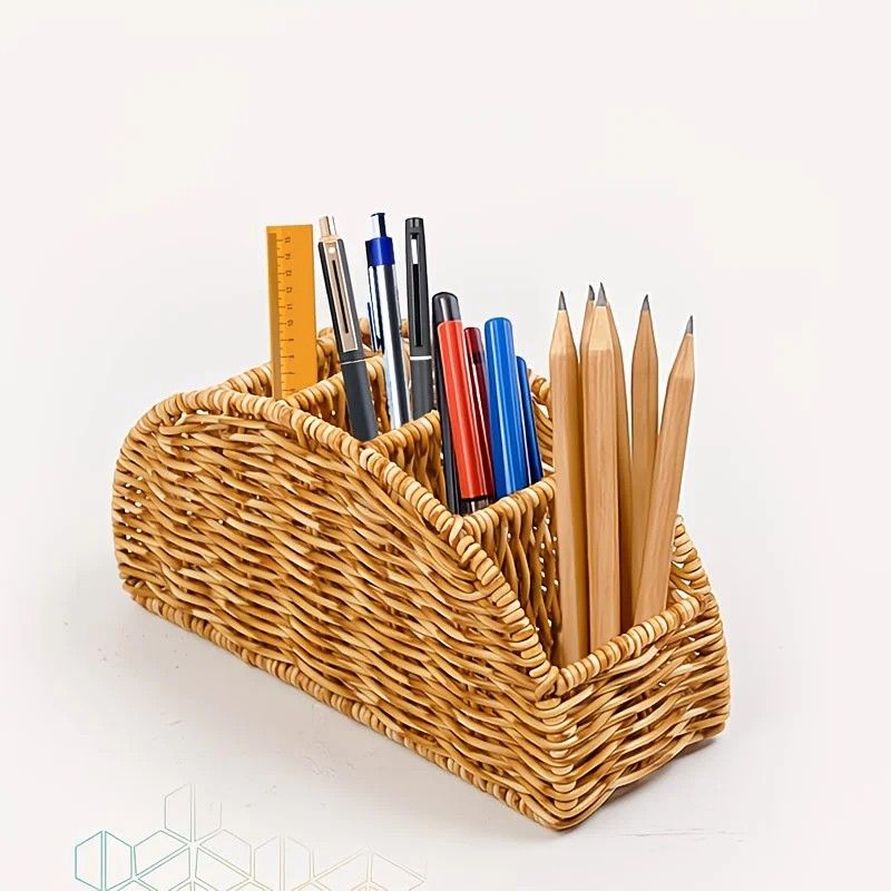 Grey Handwoven Remote Control Storage Box