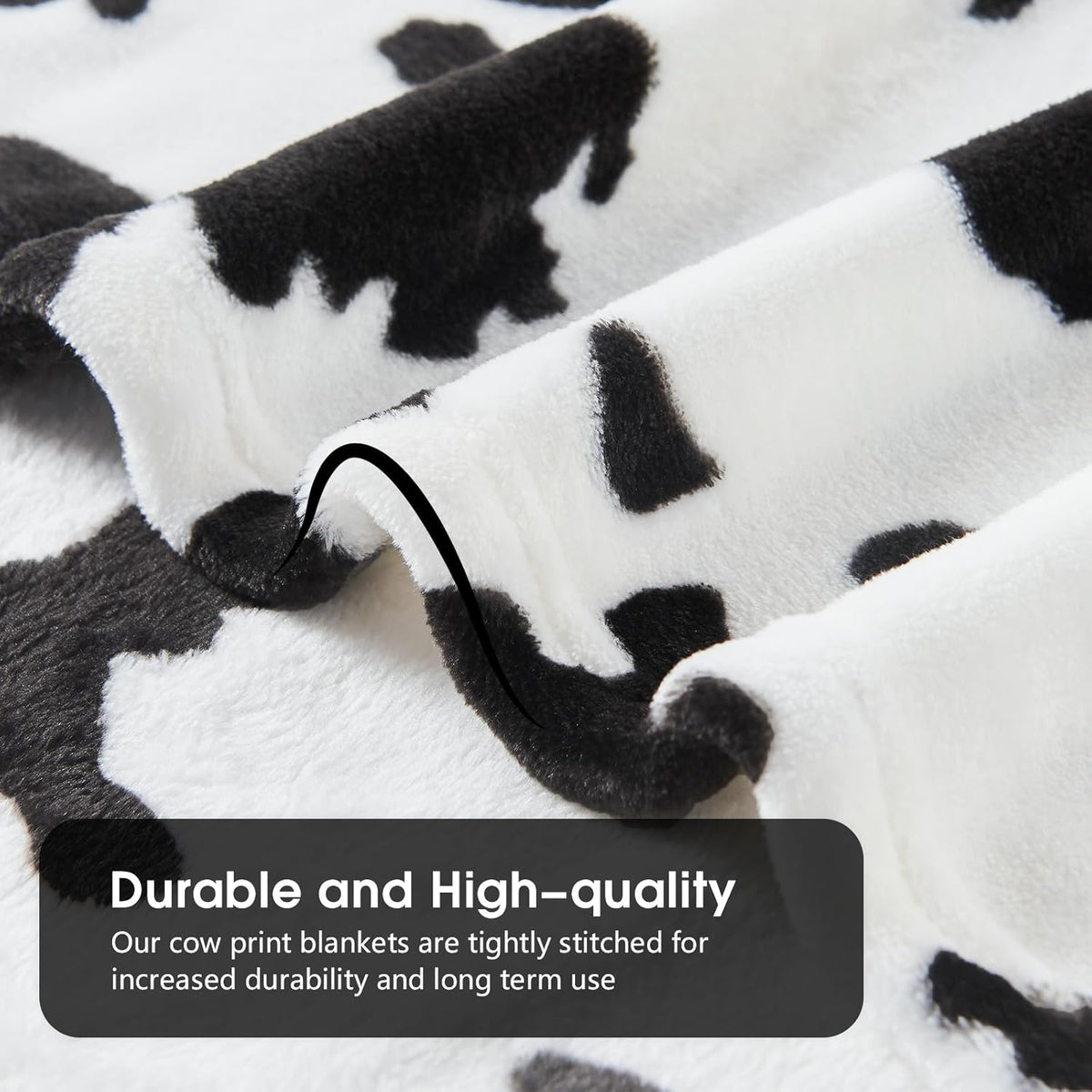 Cow Print Blanket, Fuzzy Cow Print Throw Blankets for Couch, Cow Throw Blanket for Adults, Soft Warm Plush Cow Blanket, Cute Flannel Fleece Throw Blankets, 40''x60''