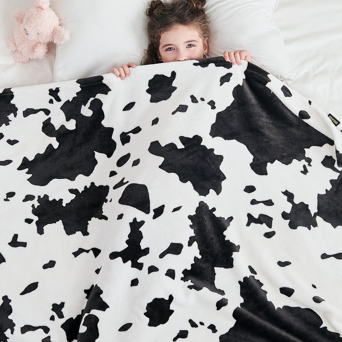 Cow Print Blanket, Fuzzy Cow Print Throw Blankets for Couch, Cow Throw Blanket for Adults, Soft Warm Plush Cow Blanket, Cute Flannel Fleece Throw Blankets, 40''x60''