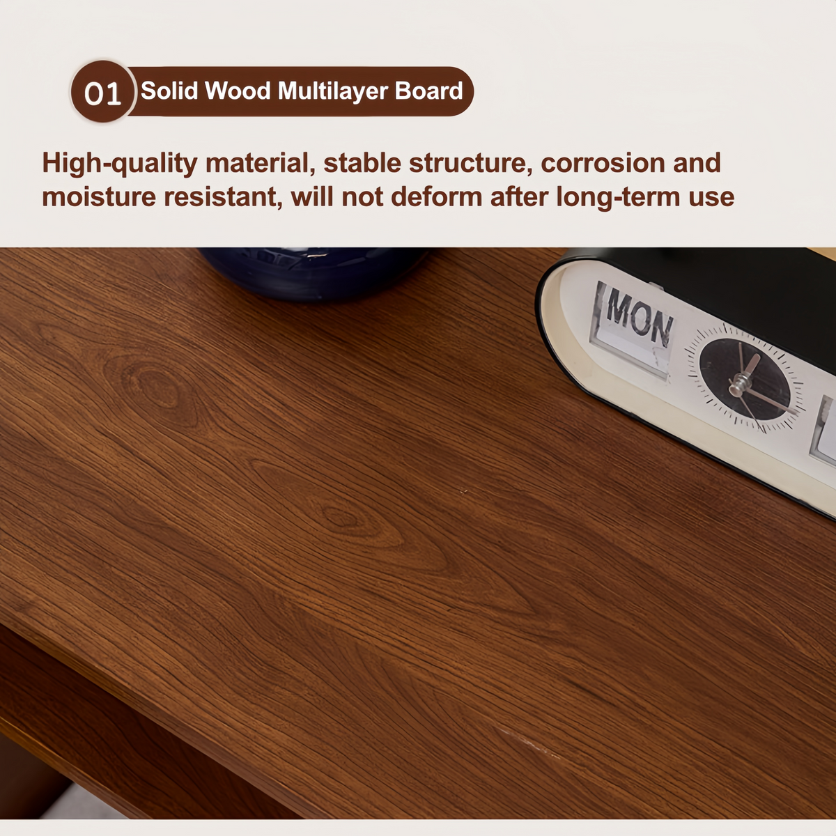LED Bedside Table with Wireless Charging and Pet Nook
