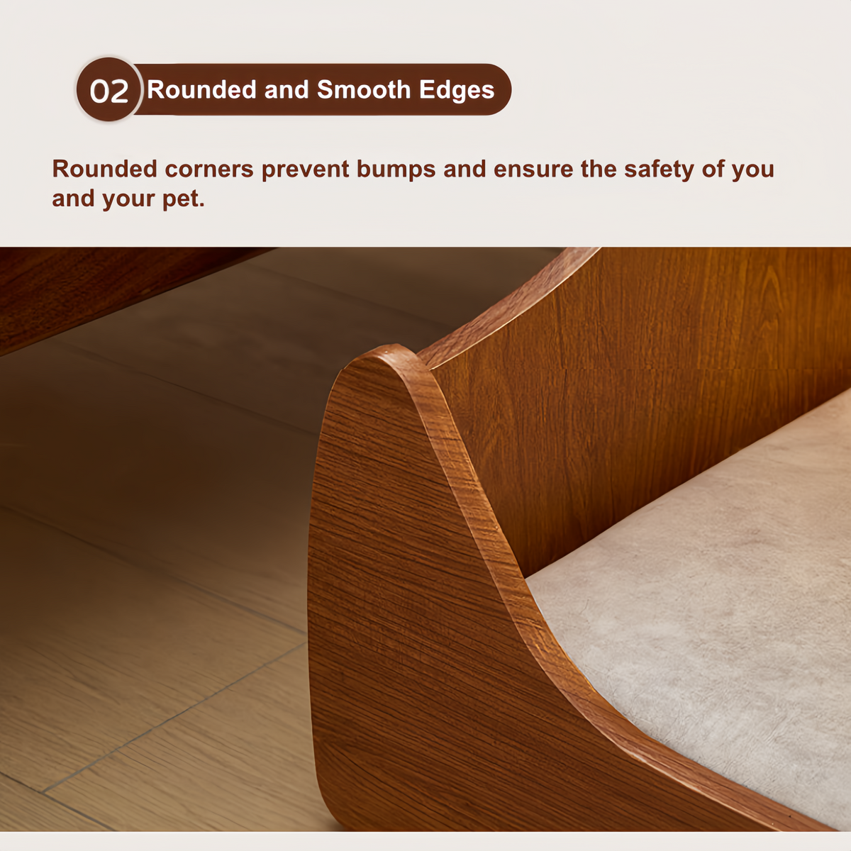 LED Bedside Table with Wireless Charging and Pet Nook