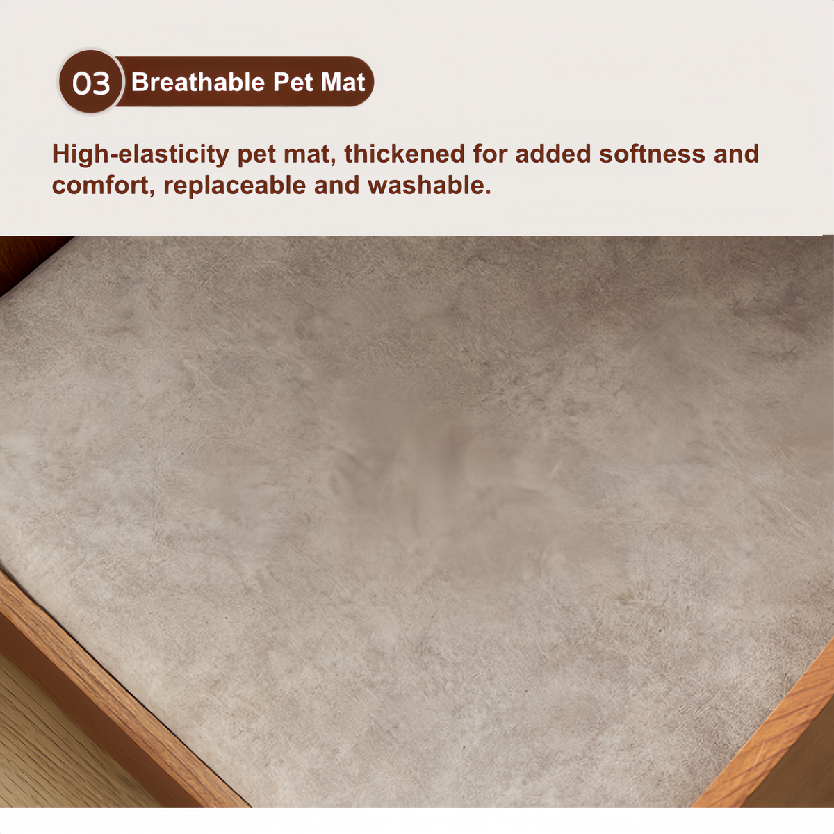 LED Bedside Table with Wireless Charging and Pet Nook