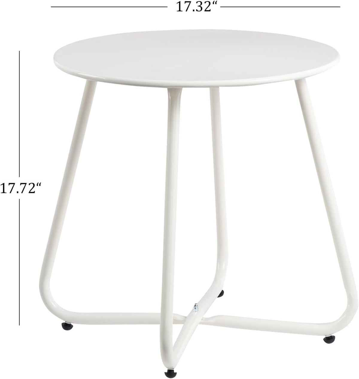White Round Metal Outdoor Side Table