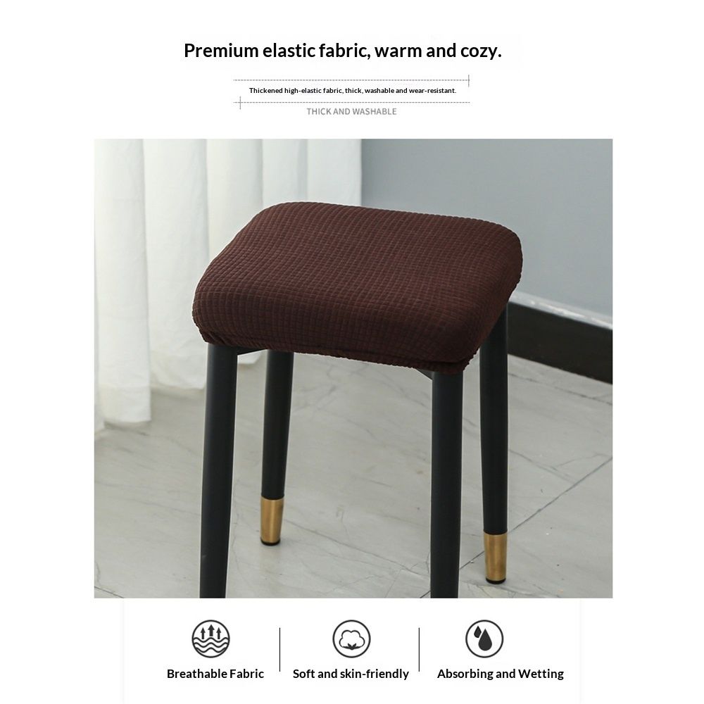 Coffee Colour Stretch Stool Covers, Set of 2
