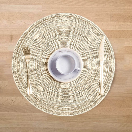 Round Woven Look Placemats, Set of 6