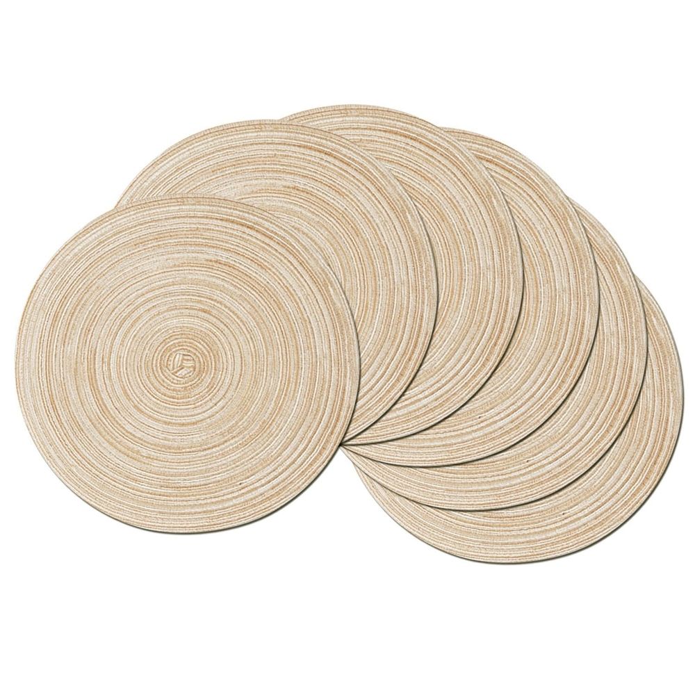 Round Woven Look Placemats, Set of 6