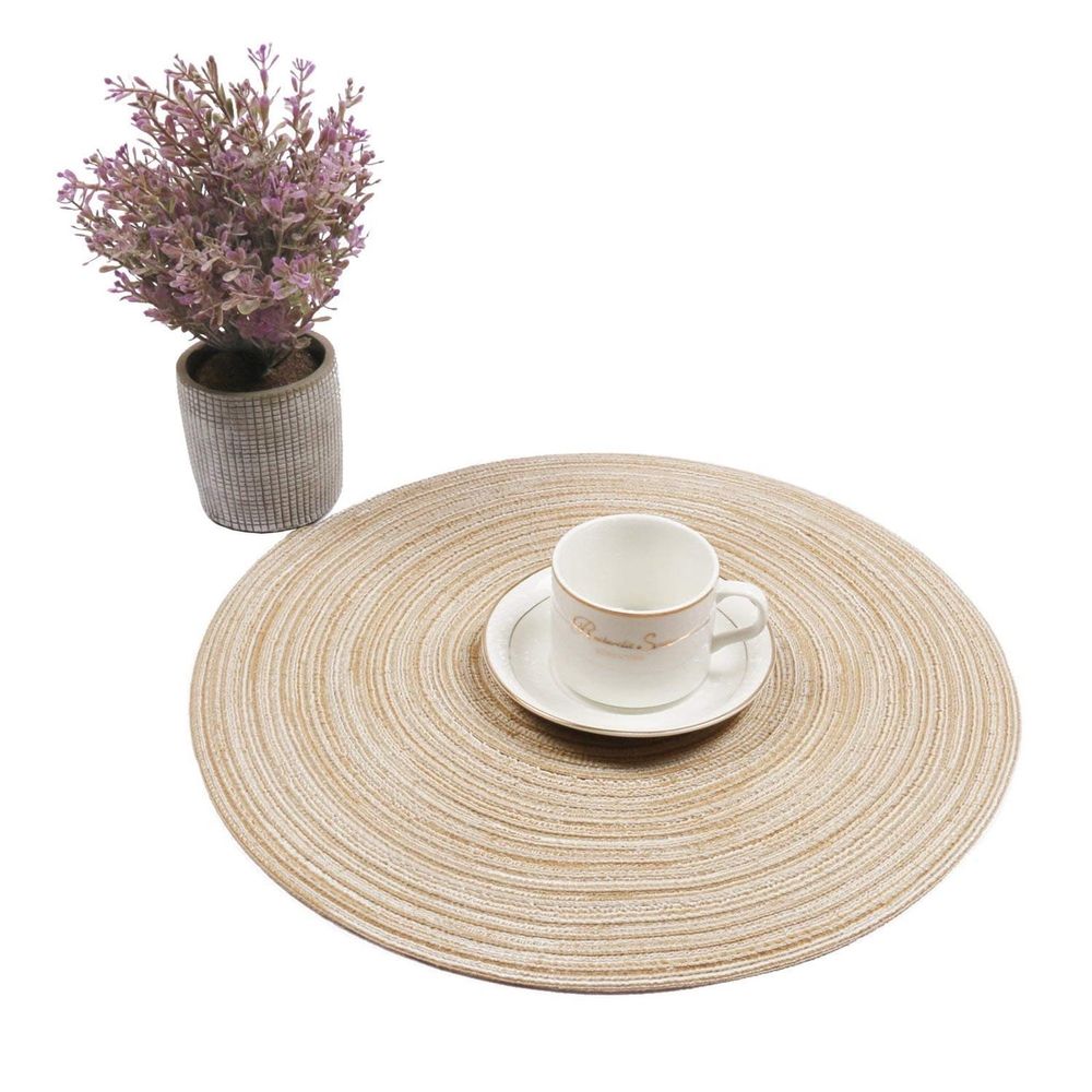 Round Woven Look Placemats, Set of 6