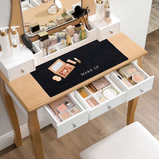 Black Dressing Table Protector Mat, 100 x 40 cm