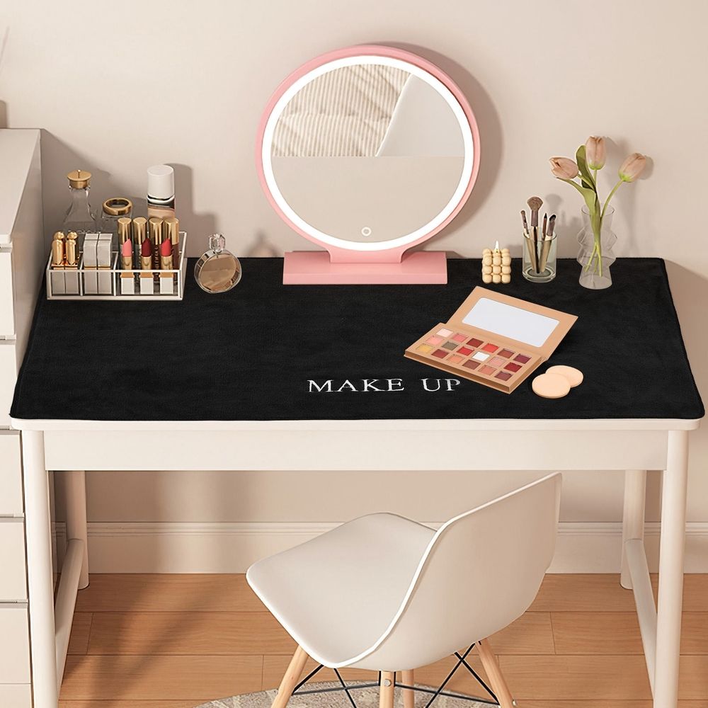 Black Dressing Table Protector Mat, 100 x 40 cm