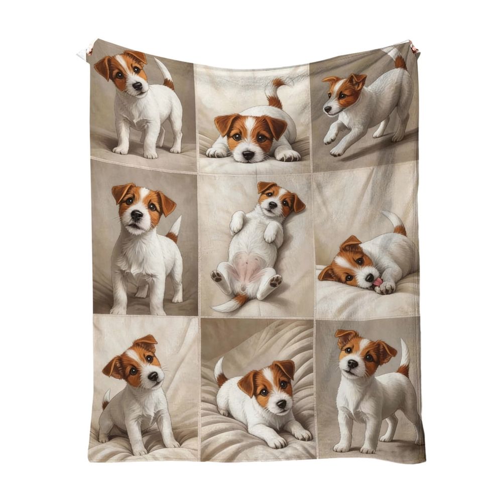 Dog Print Flannel Blanket, Soft Throw Blanket for Couch and Bed, Lightweight Cozy Pet Lover Blanket, Digital Heat Transfer Polyester Throw for Living Room and Relaxation