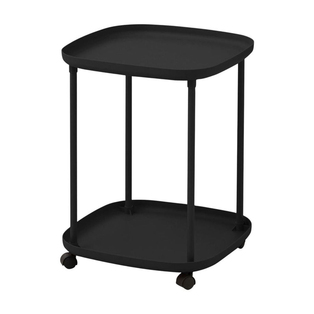 Rolling Side Table with Two Shelves
