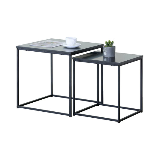 Carla Home Black Frame Nesting Side Tables, Set of 2