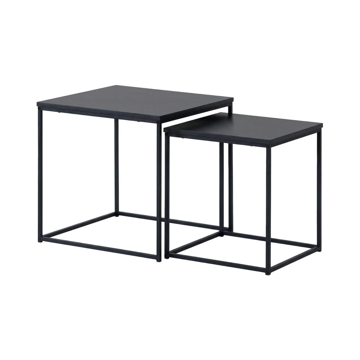 Carla Home Black Frame Nesting Side Tables, Set of 2