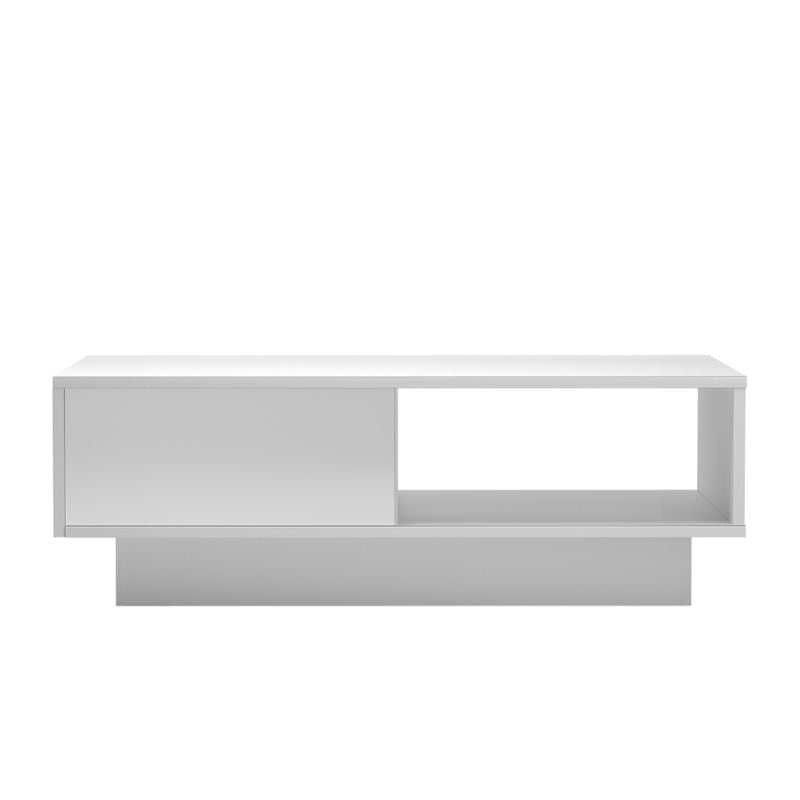 White High Gloss LED Coffee Table with Drawer