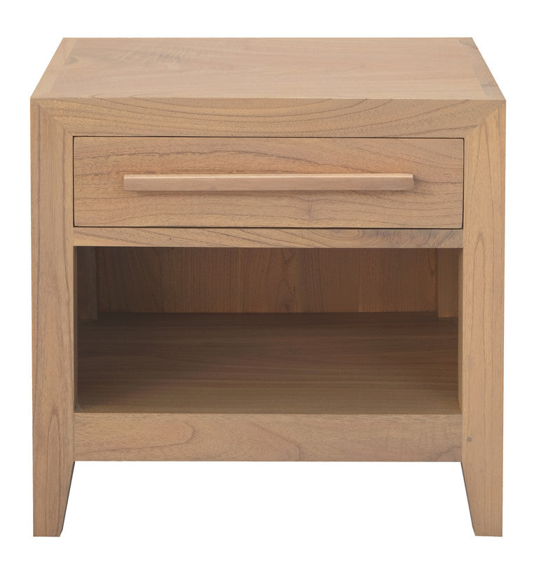 Dion Natural Mindi Bedside Table with Drawer