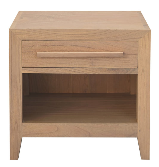 Dion Natural Mindi Bedside Table with Drawer