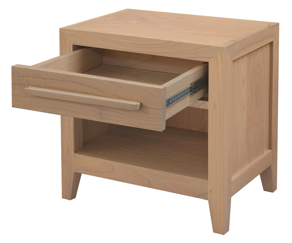 Dion Natural Mindi Bedside Table with Drawer