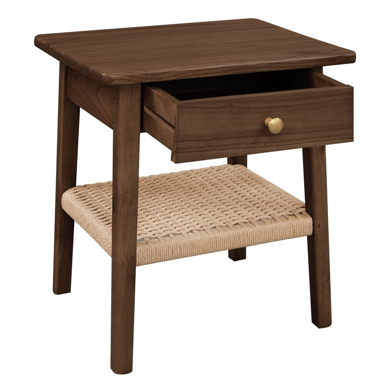 Kelly Walnut Bedside Table with Drawer