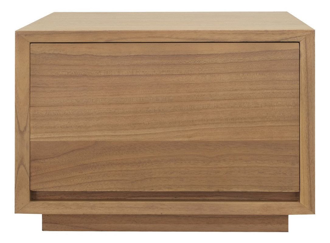 Oscar Natural Low Bedside Table with Drawer